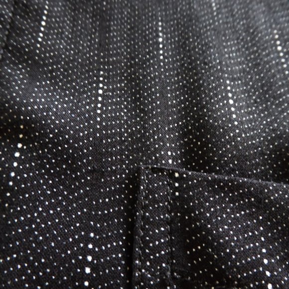 HAGGAR BRAND MENS BLACK CREAM DOTTED PATTERN SHIRT (PRE-OWNED) LARGE - Picture 4 of 7